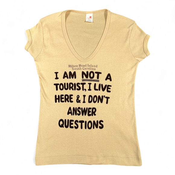Vintage Hilton Head Shirt Womens SMALL Brown Not Tourist South Carolina USA 80s - Picture 1 of 7